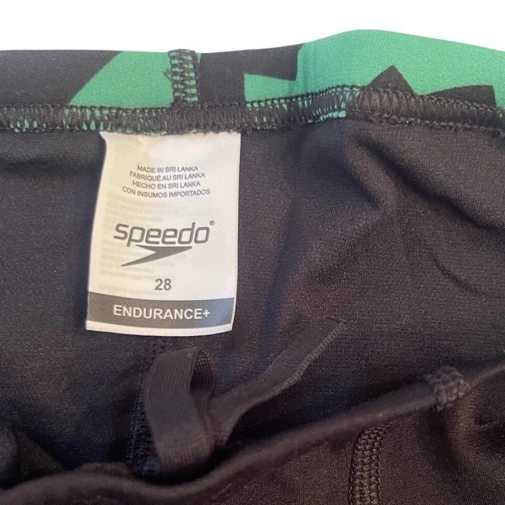 Speedo Men's Vortex Jammer Size 28 Endurance+ Black Green  15
